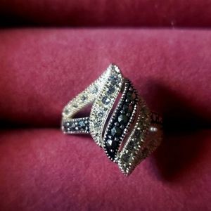 Onyx and Quartz Ring